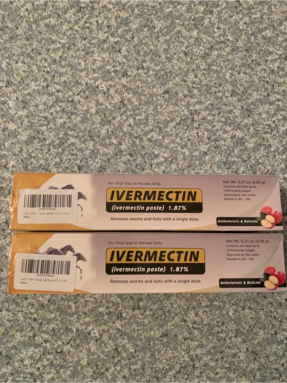 6 Pack Horse Dewormer Paste 1.87% Single Dose Removes Worms & bots Exp 2-25-28